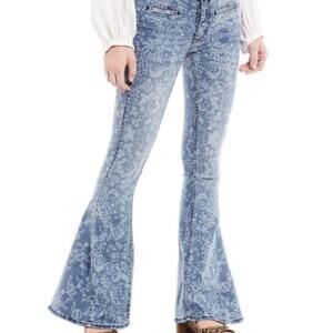 We The Free Flare Leg Mid-Rise Dream Lover Paisley Print Jeans Womens Sz 28 EUC